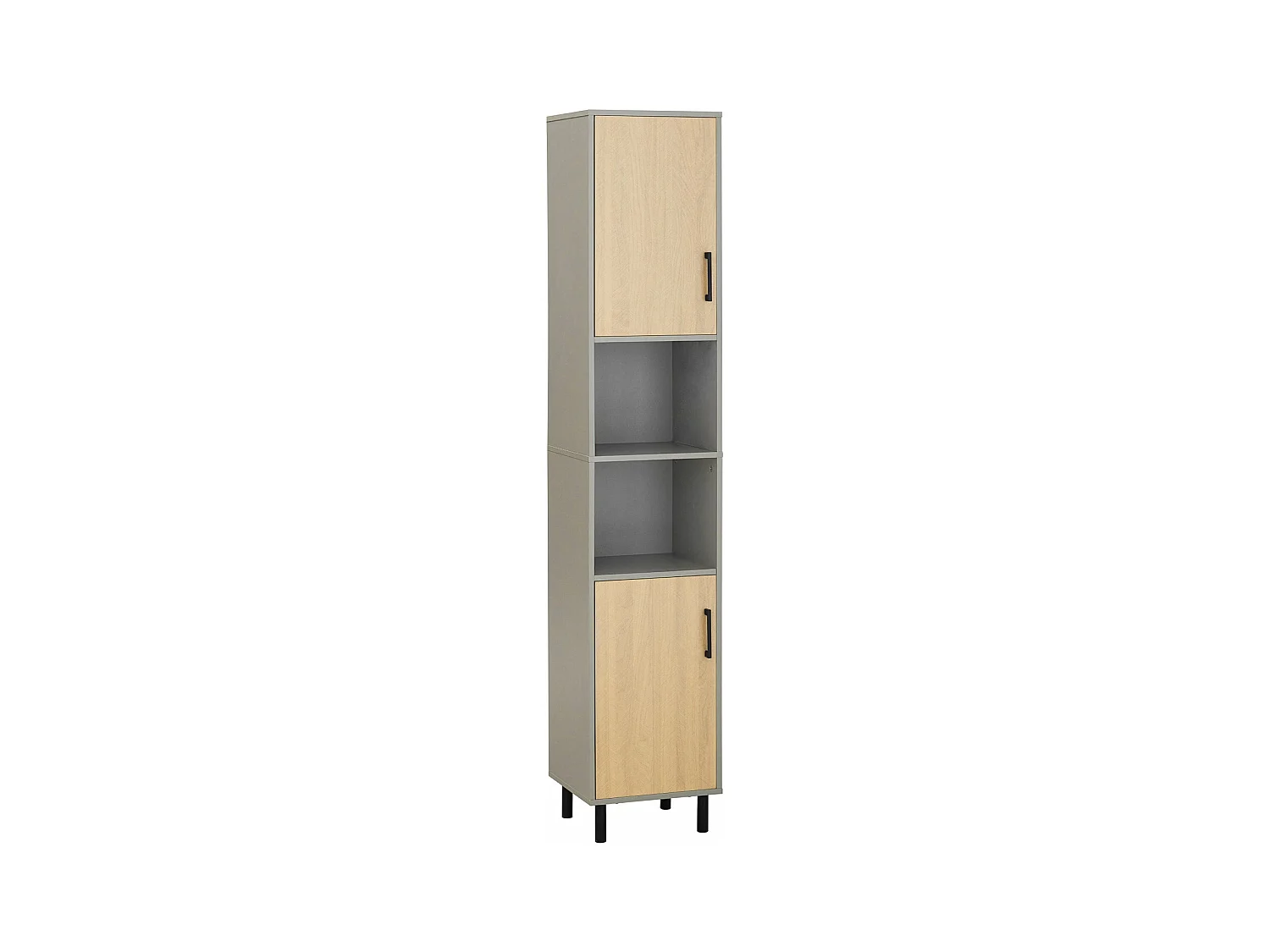SoBuy BZR131-NG Meuble Colonne de Salle de Bain, Armoire Haute, Meuble Salle de Bain Colonne Rangement Placard