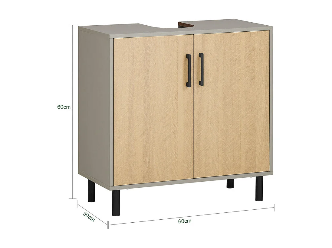 SoBuy armário de banheiro, Armário de banheiro sob a pia, Armário de lavagem BZR133-NG