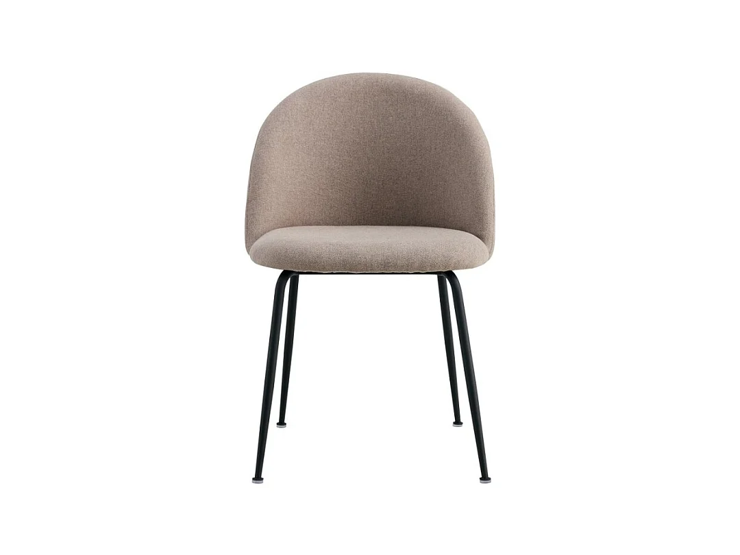 Chaise De Salle À Manger Genève Velours Taupe Avec Pieds Noirs