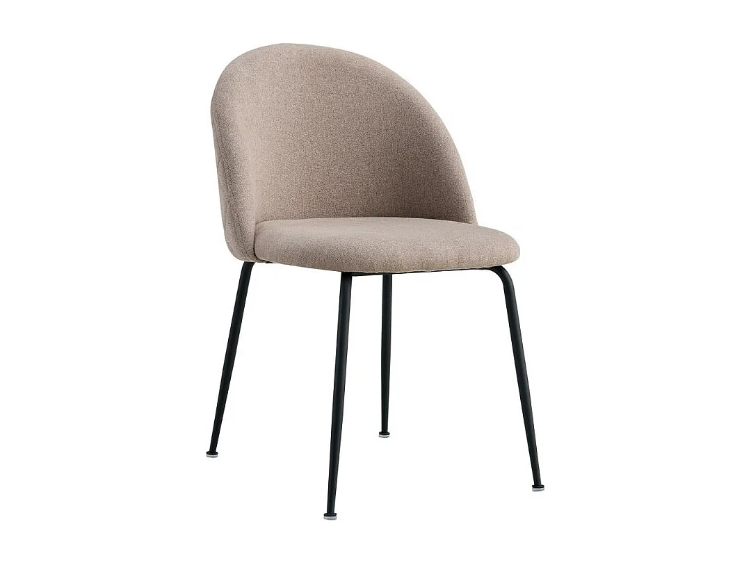 Chaise De Salle À Manger Genève Velours Taupe Avec Pieds Noirs