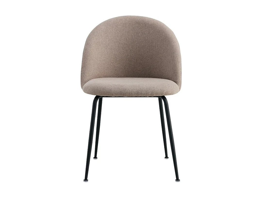Chaise De Salle À Manger Genève Velours Taupe Avec Pieds Noirs