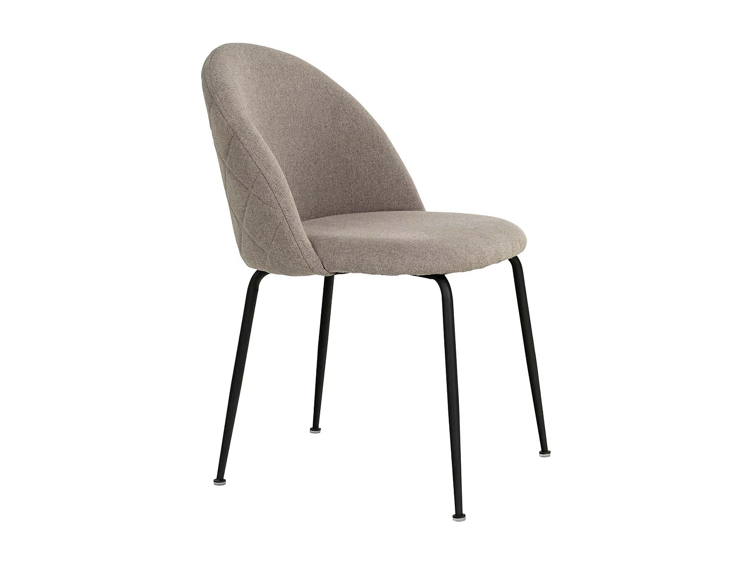 Chaise De Salle À Manger Genève Velours Taupe Avec Pieds Noirs