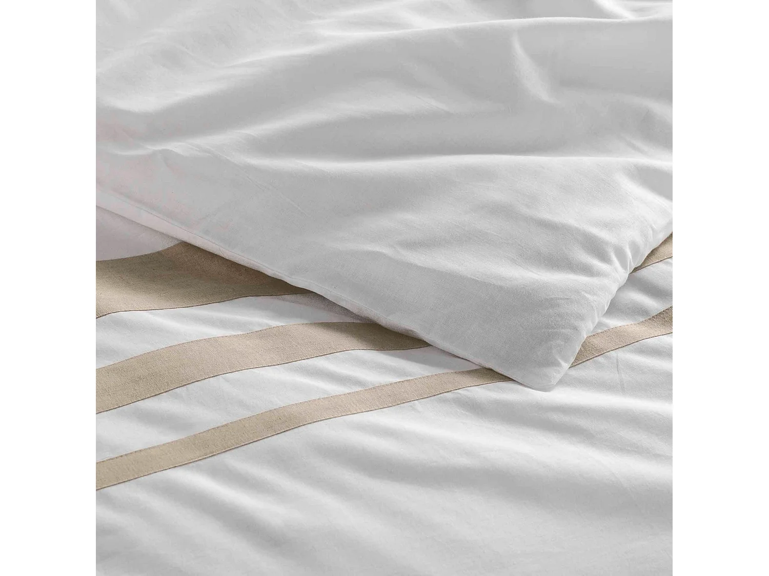 Juego de cama de algodón con acabado de lino 240 x 220 cm