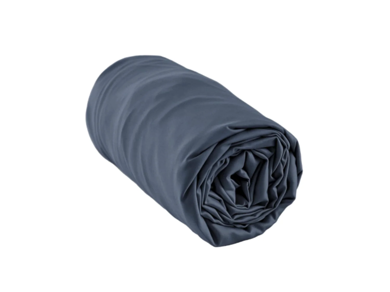 Drap housse bonnet 30 cm en bambou uni bleu marine 180x200 cm