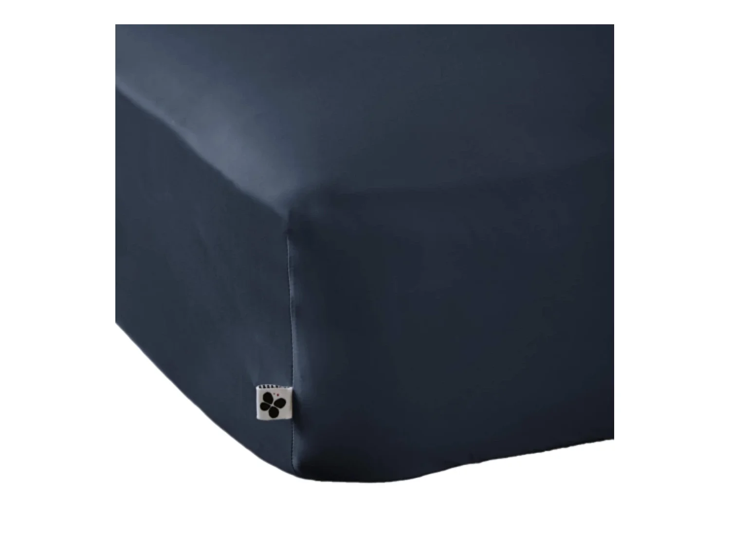 Drap housse bonnet 30 cm en bambou uni bleu marine 180x200 cm