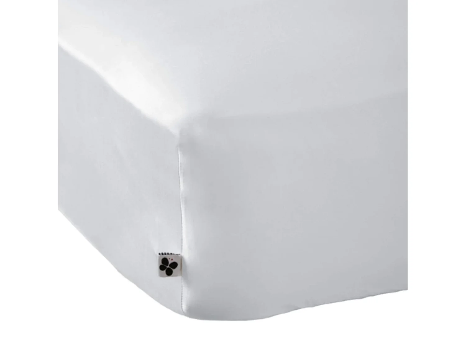 Drap housse bonnet 30 cm en bambou uni blanc 180x200 cm