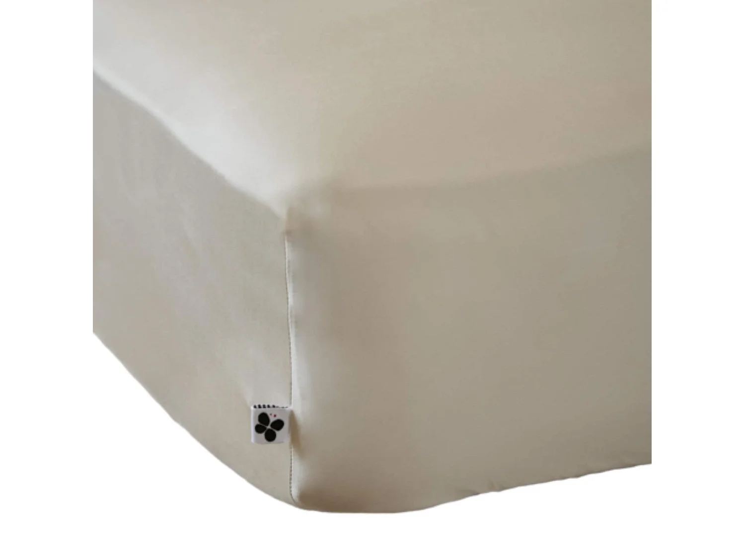 Drap housse bonnet 30 cm en bambou uni naturel 180x200 cm