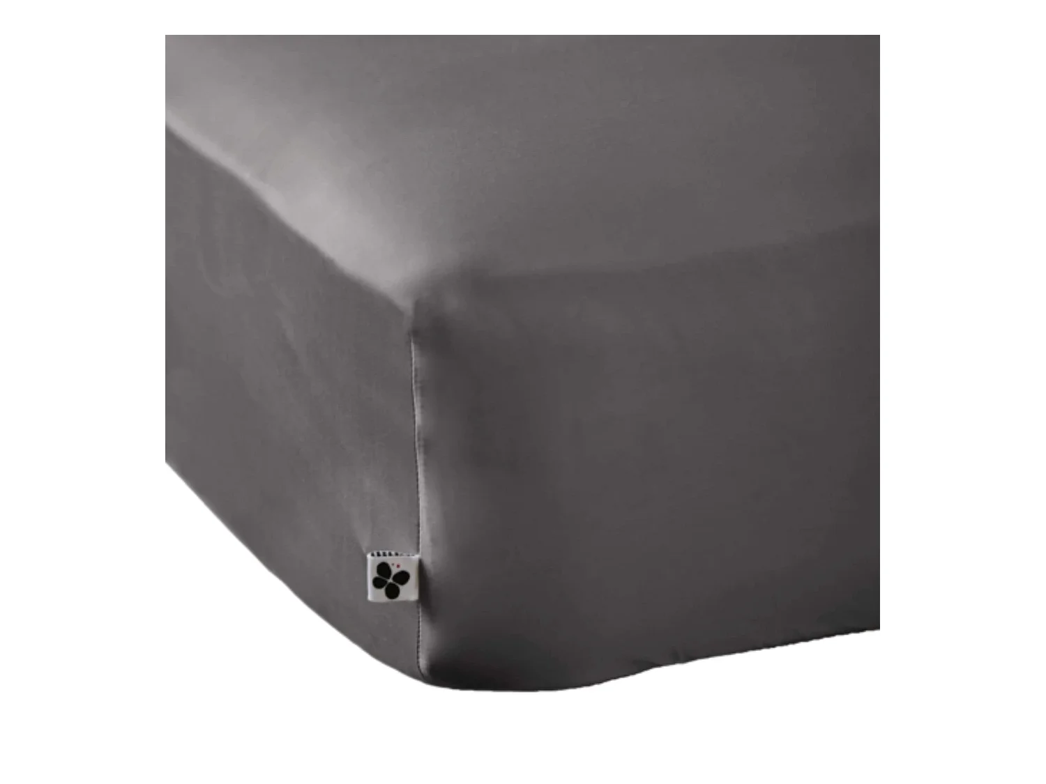 Drap housse bonnet 30 cm en bambou uni anthracite 140x190 cm