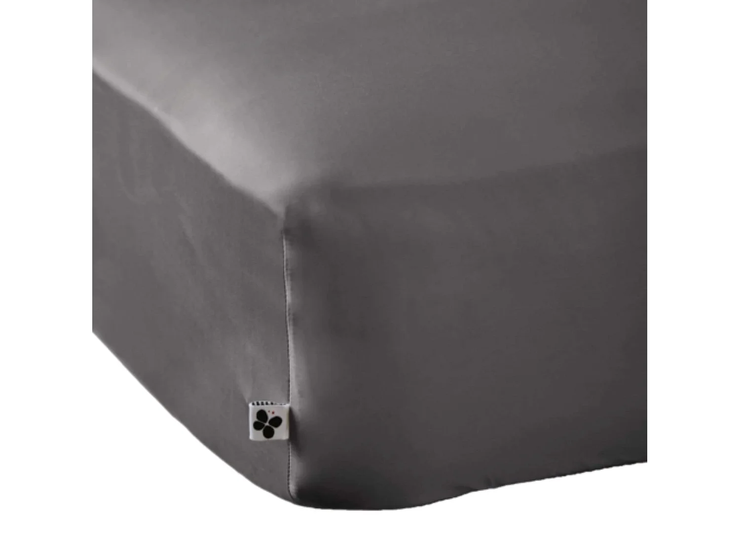 Drap housse bonnet 30 cm en bambou uni anthracite 140x190 cm