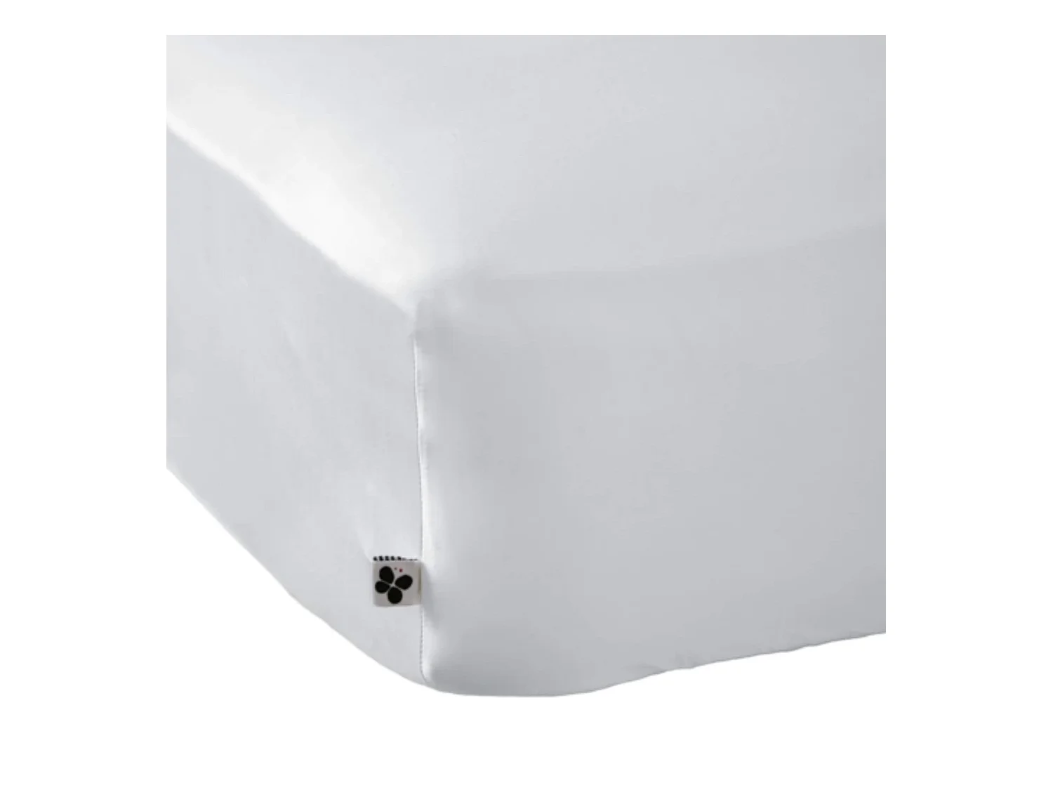 Drap housse bonnet 30 cm en bambou uni blanc 140x190 cm