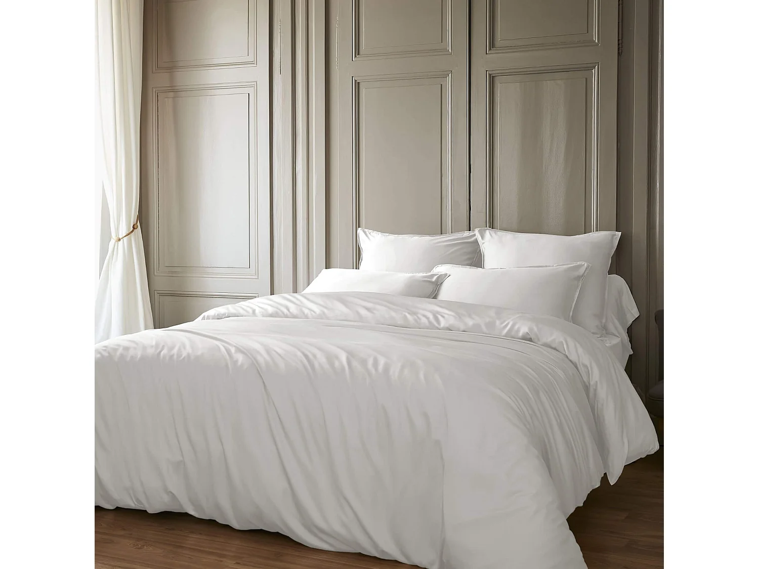 Housse de couette en bambou 260x240 cm blanc
