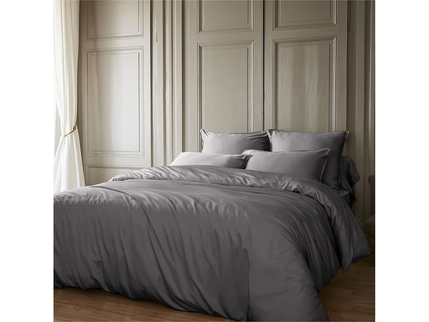 Housse de couette en bambou 260x240 cm anthracite