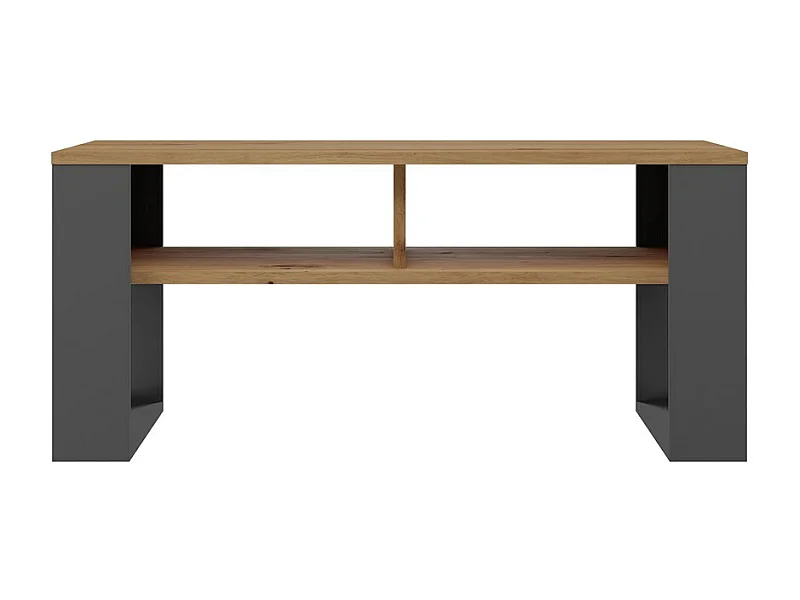 AUREA - Tavolino rettangolare in stile loft - Dimensioni 90x58x50 cm - Tavolino con 2 ripiani