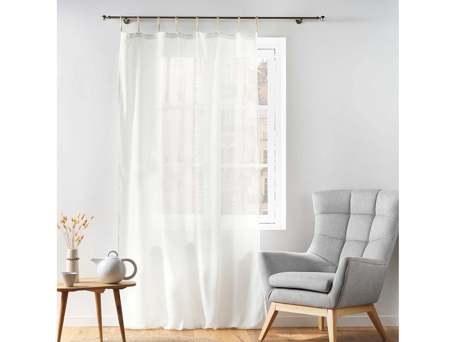 Rideau Voilage à Passants "Belani" 140x240cm Blanc