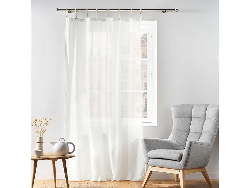 Rideau Voilage à Passants "Belani" 140x240cm Blanc