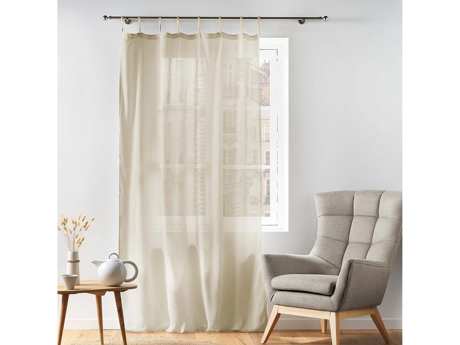 Visillo con presillas liso