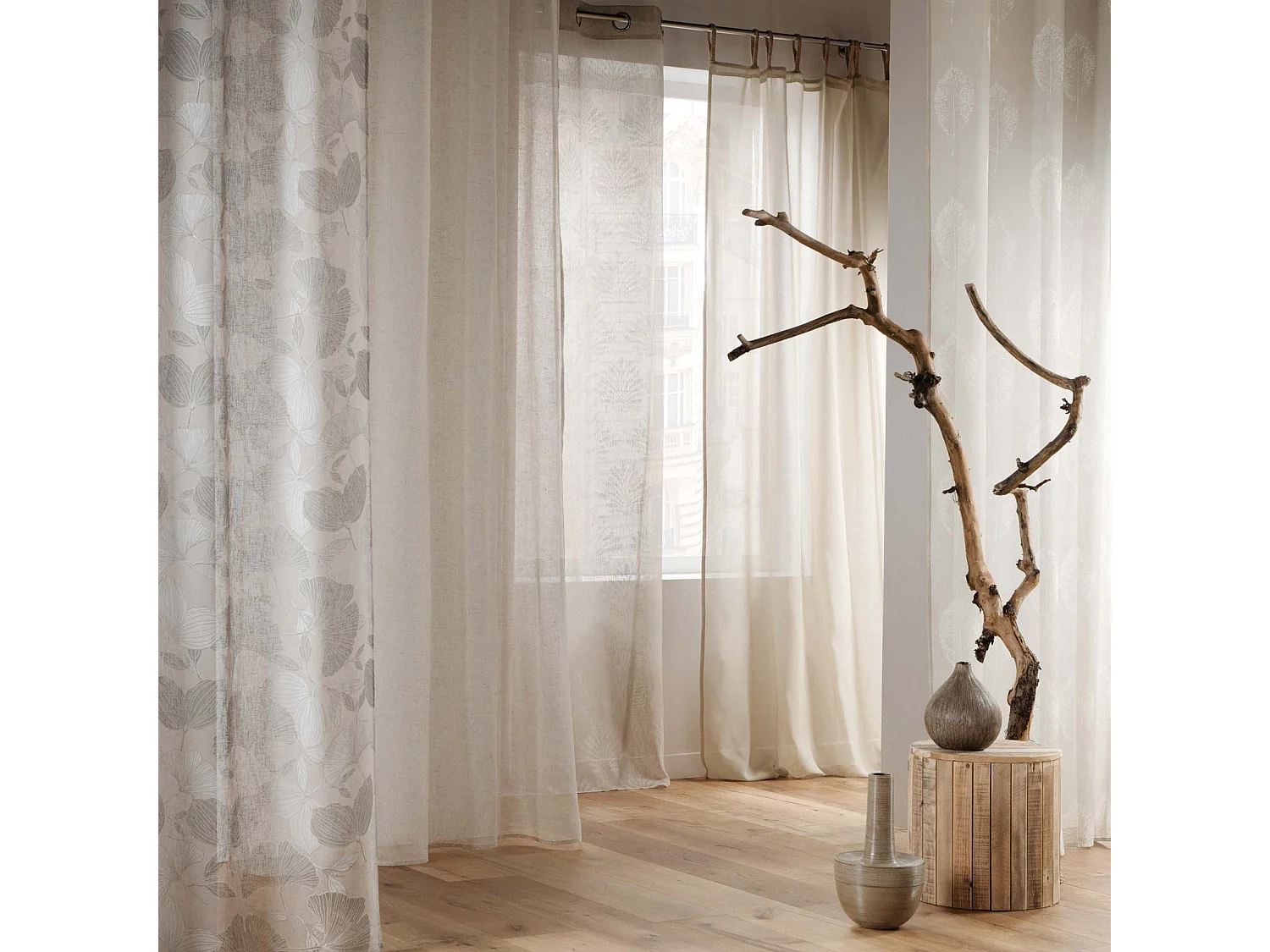 Rideau Voilage à Passants "Belani" 140x240cm Lin