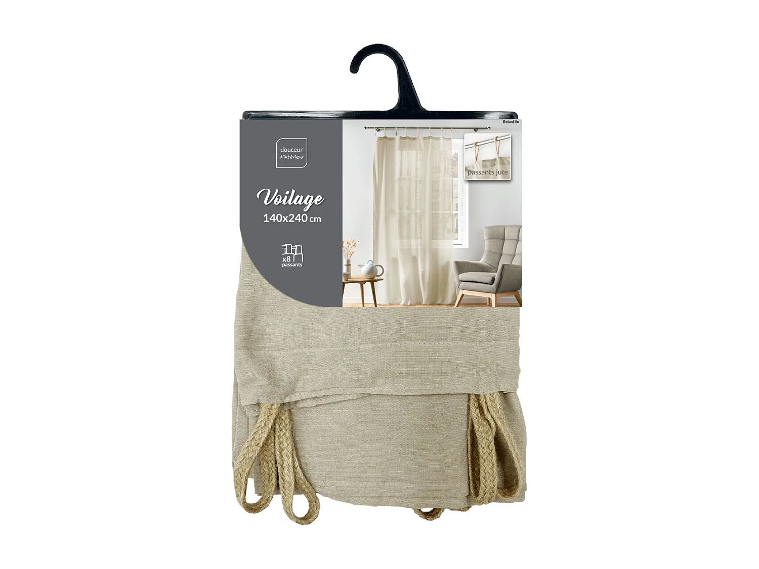 Visillo con presillas liso