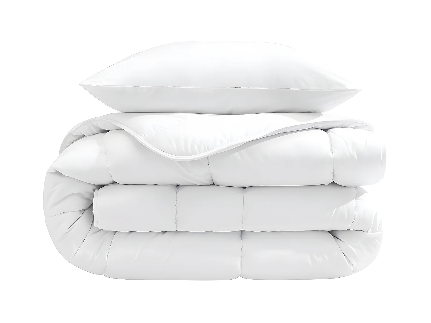 Pack couette hiver 550g 140x200 et 1 oreiller éco naturel moelleux 60x60