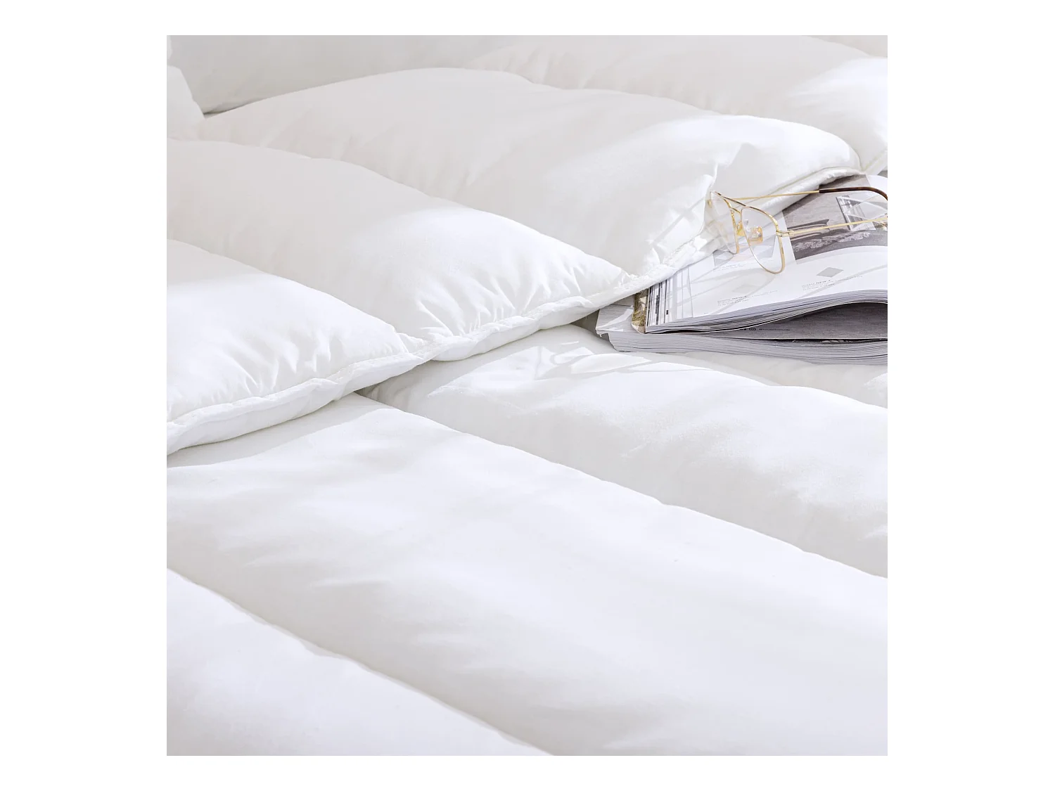 Pack couette hiver 550g 240x260 et 2 oreillers éco naturel moelleux 60x60