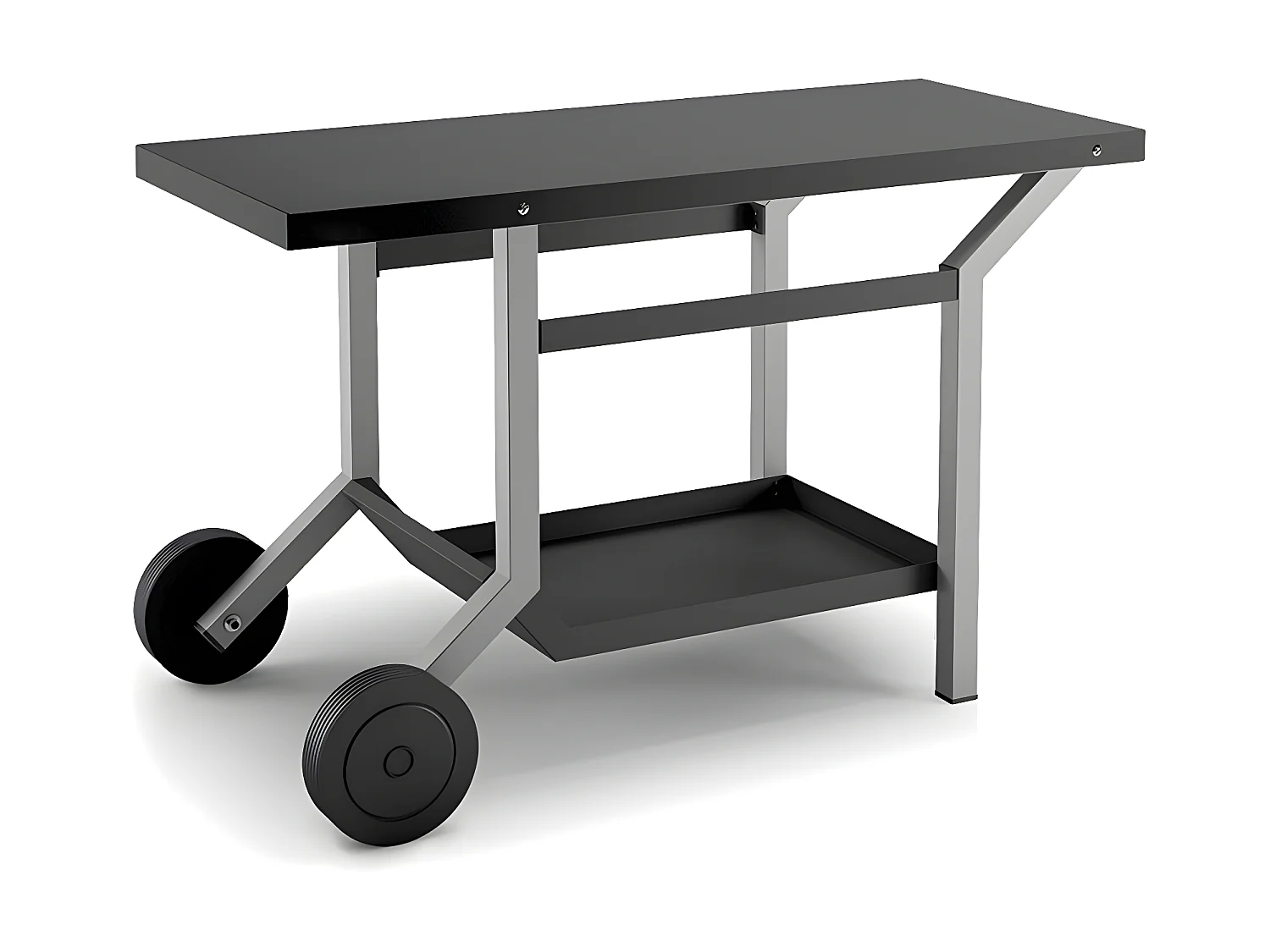 Table pour plancha roulante acier noir et gris clair - FORGE ADOUR