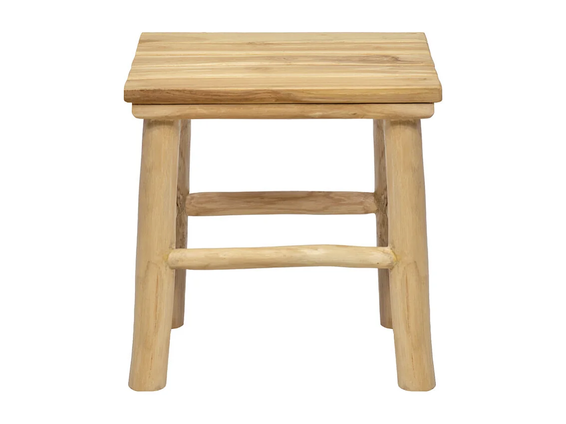 Table d'appoint / Chevet carré H.30 cm en bois de teck naturel - JUDSON
