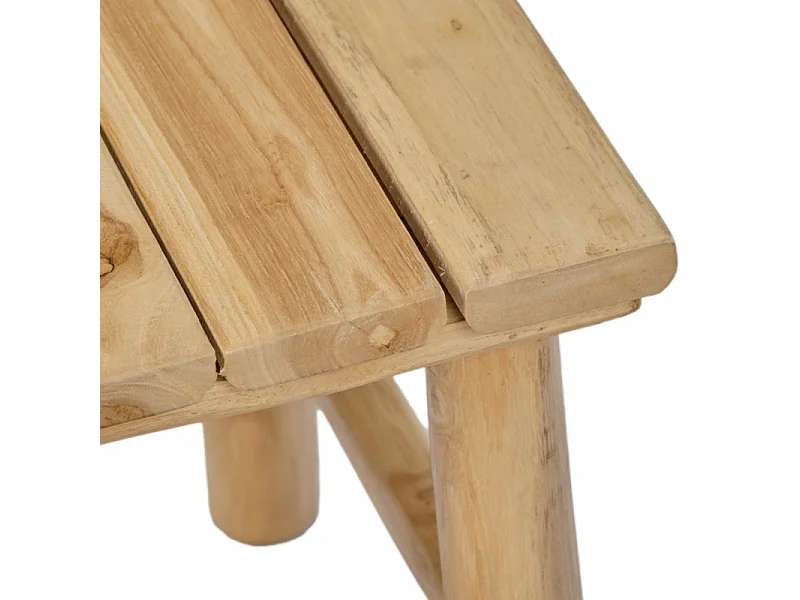 Table d'appoint / Chevet carré H.30 cm en bois de teck naturel - JUDSON