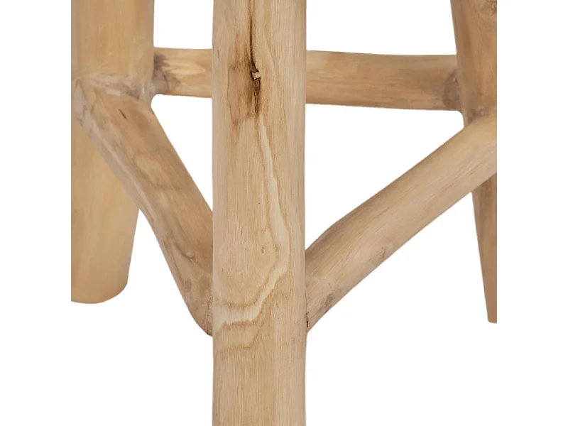 Tabouret / Table d'appoint D. 30 cm en bois de teck naturel - TOBY