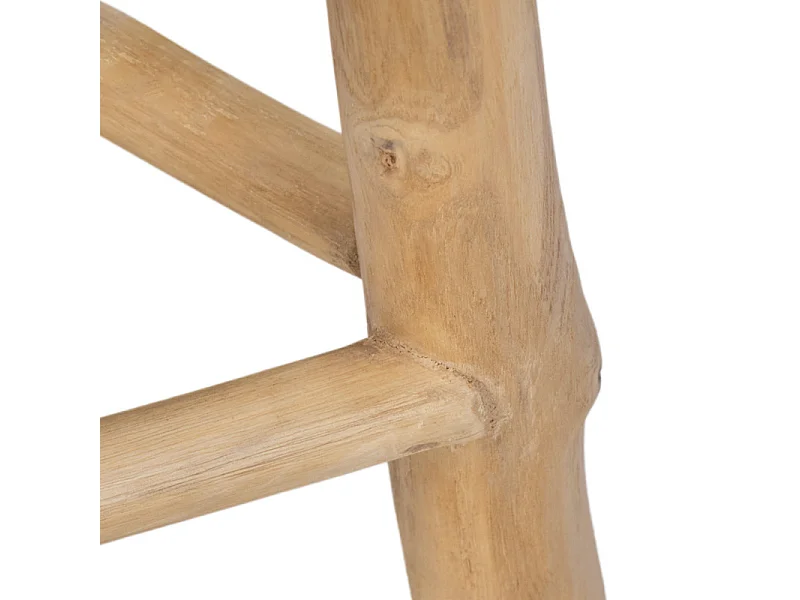 Tabouret / Table d'appoint D. 30 cm en bois de teck naturel - TOBY