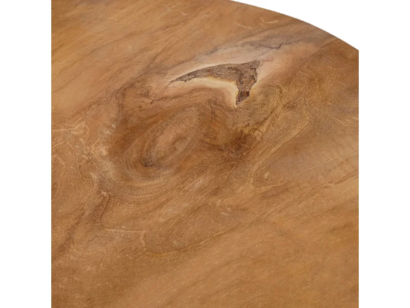 Tabouret / Table d'appoint D. 30 cm en bois de teck naturel - TOBY