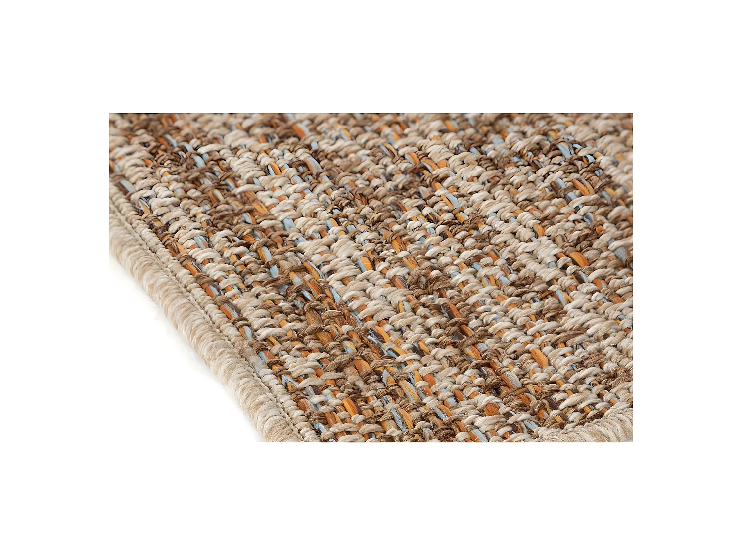 Tapis décoratif Marron Bleu et Orange pour extérieur ou intérieur 160 x 230 cm