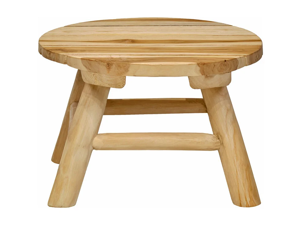 Mini tabouret / Porte plante D.30 en bois de teck naturel - OLIVIA