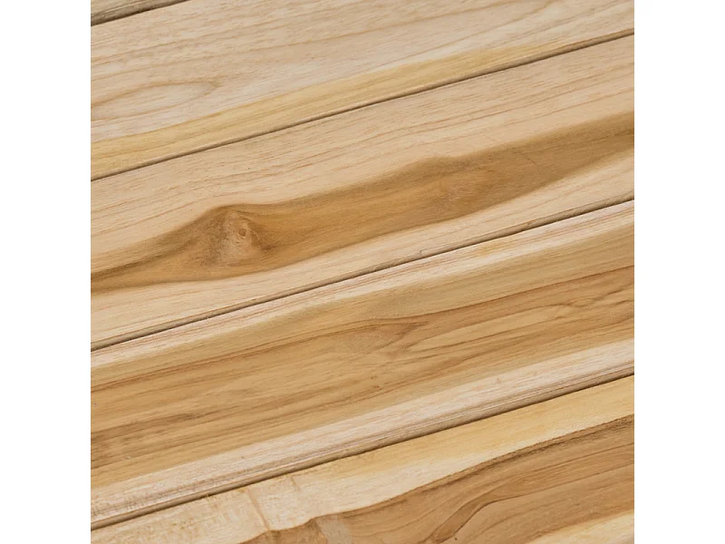 Mini tabouret / Porte plante D.30 en bois de teck naturel - OLIVIA