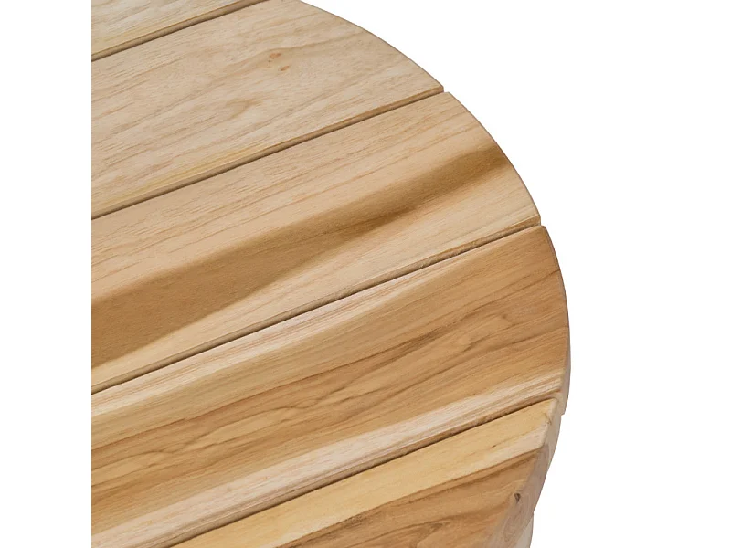 Mini tabouret / Porte plante D.30 en bois de teck naturel - OLIVIA