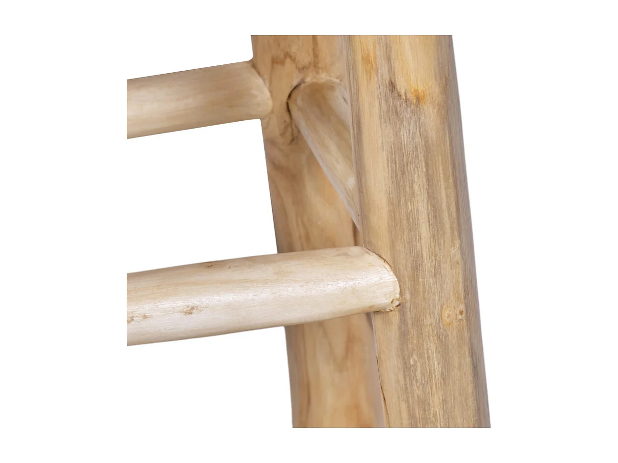 Tabouret haut H.65 cm en bois de teck avec repose pieds - FELICIA