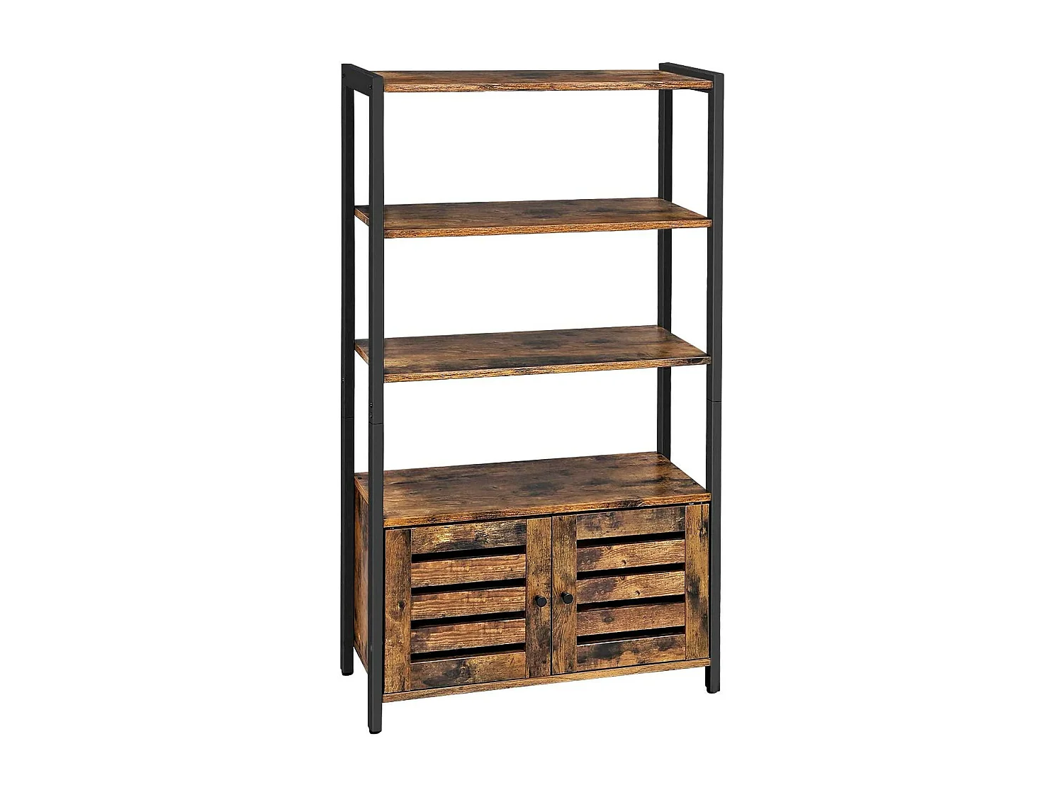 Armario estantería mueble con puertas de doble persiana 70x30x121 cm estilo industrial 12_0000580