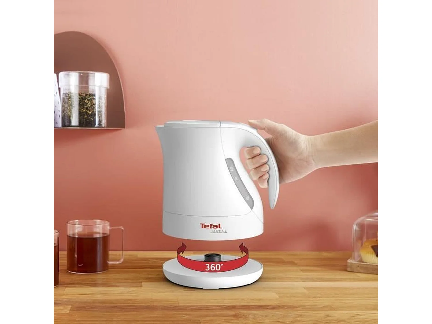 TEFAL Justine Wasserkocher – Weiß – 1,2 l – 2400 W – abnehmbarer Antikalkfilter