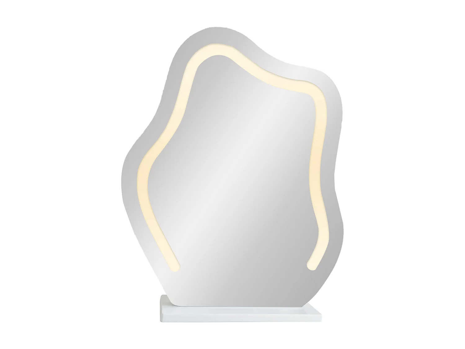 Schminktisch mit Spiegel und LED-Beleuchtung – 2 Schubladen und ein abnehmbarer Schrank – Weiß (Hocker nicht im Lieferumfang enthalten)