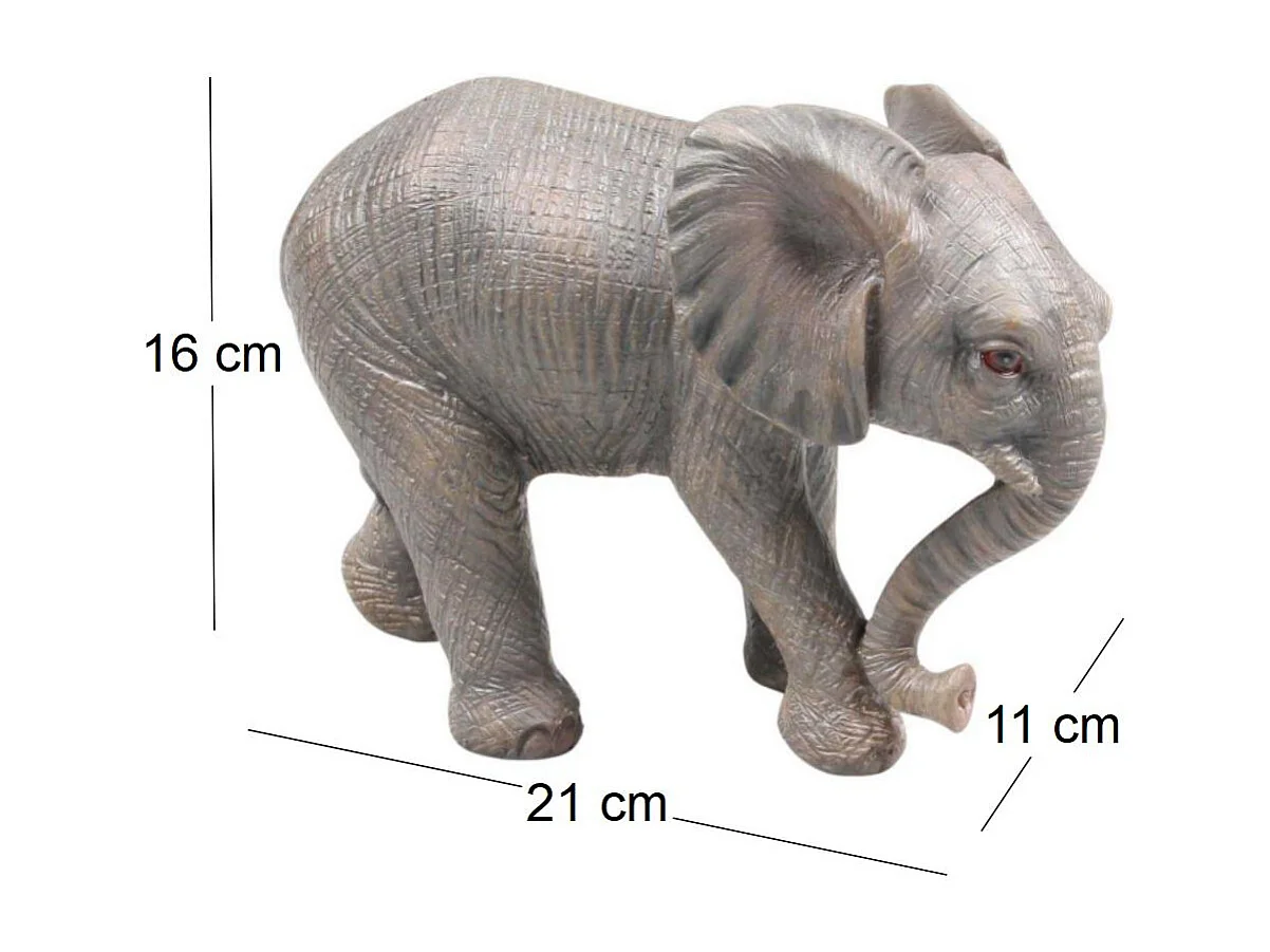 Eléphant en résine Taille 2 (21 x 11 x 16 cm)
