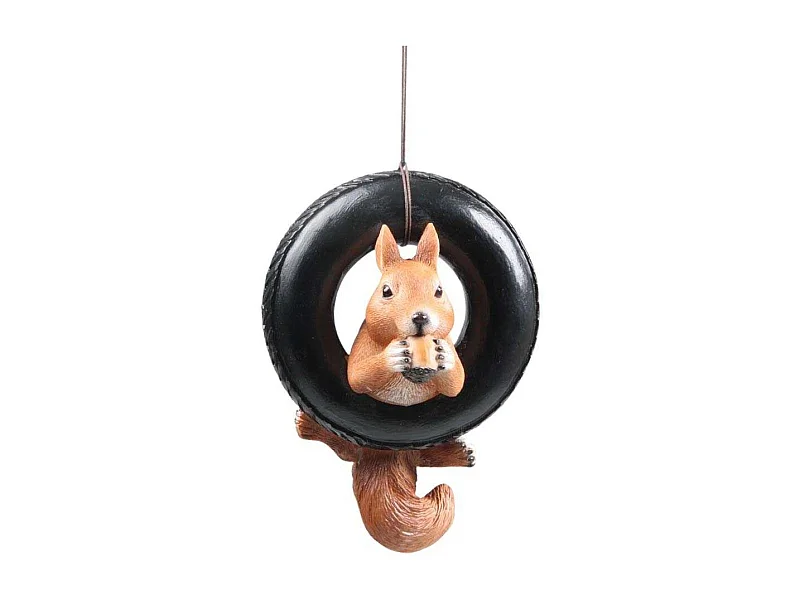 Ecureuil rigolo en résine Pneu