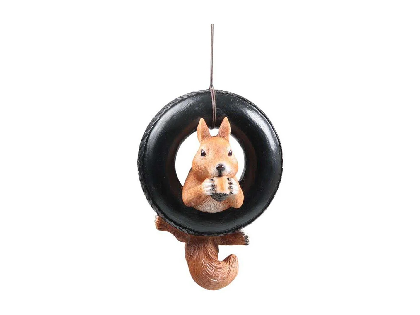 Ecureuil rigolo en résine Pneu