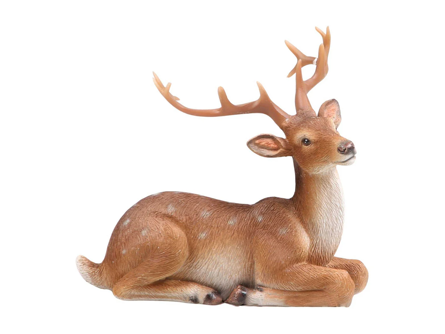 Cerf couché en résine