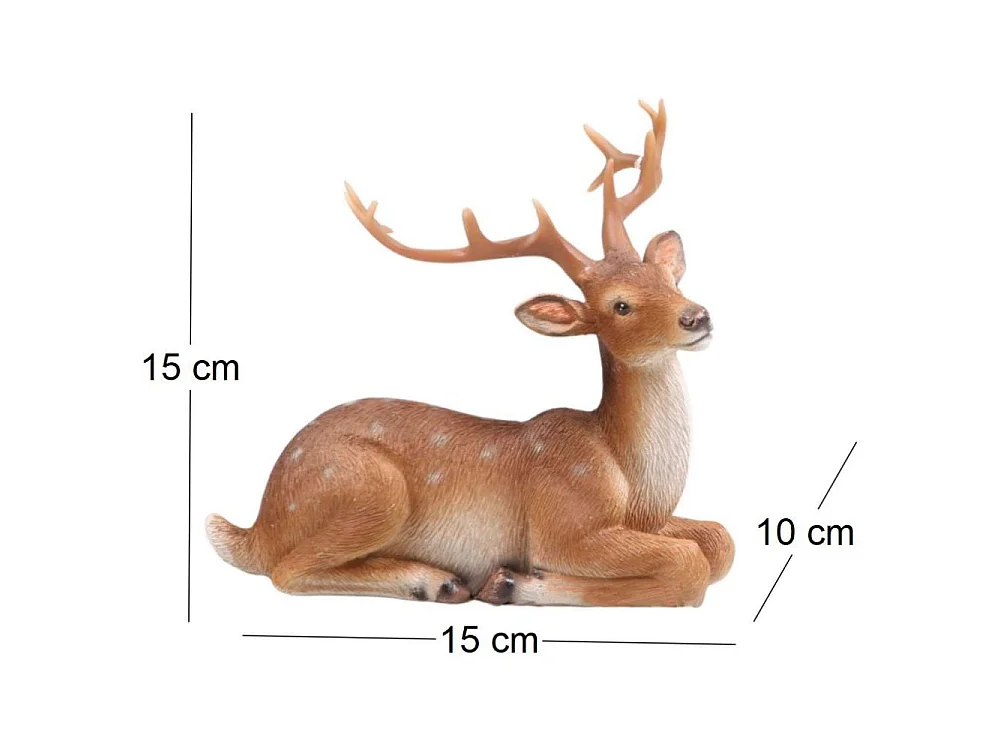 Cerf couché en résine