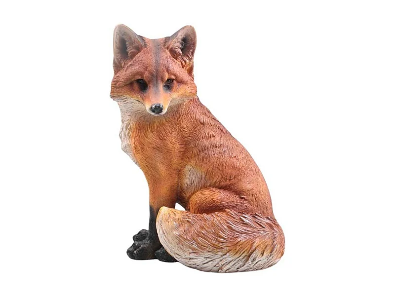 Renard réaliste en résine Assis T2
