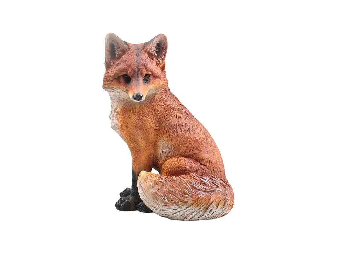 Renard réaliste en résine Assis T2