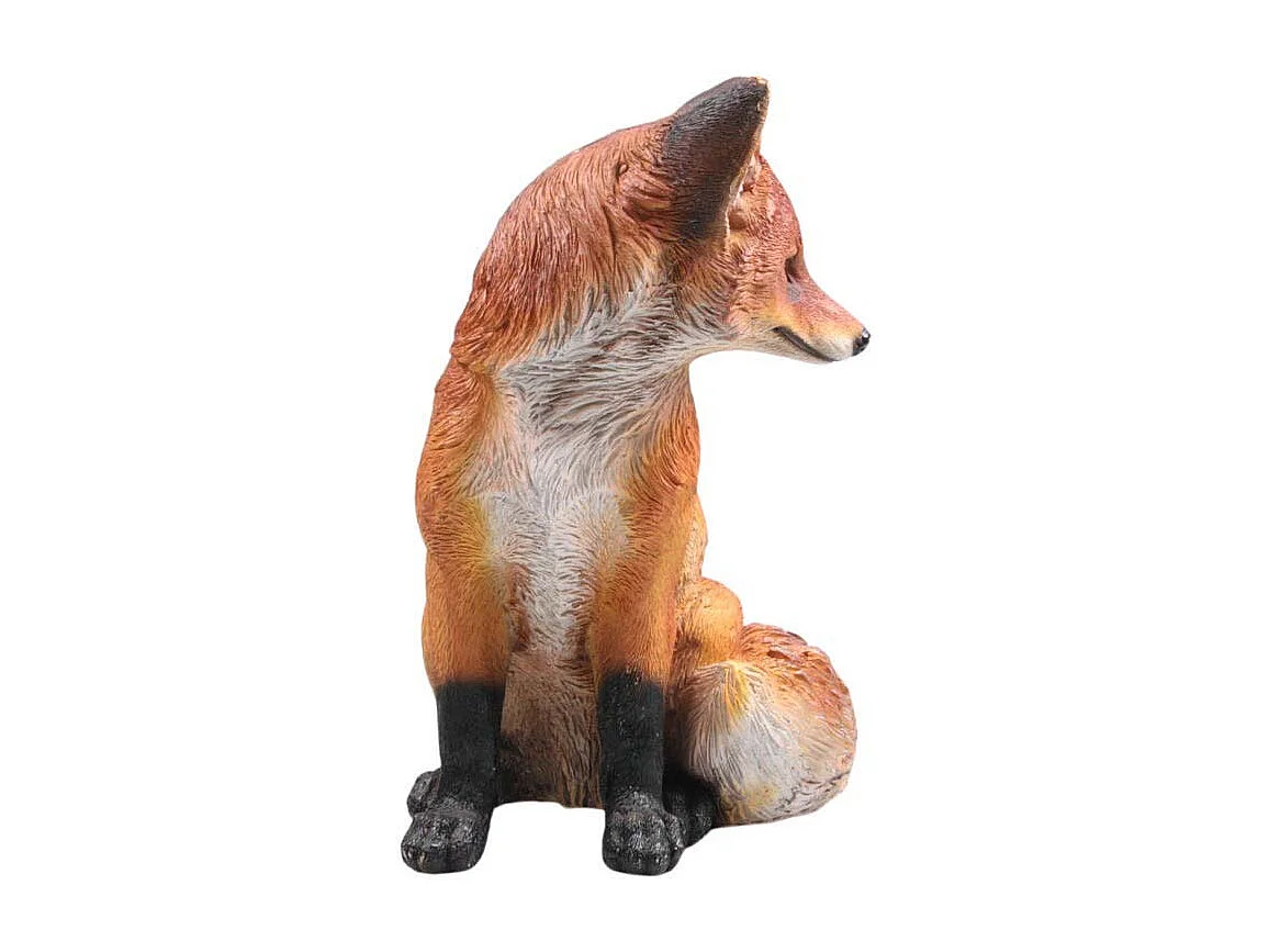Renard réaliste en résine Assis T2