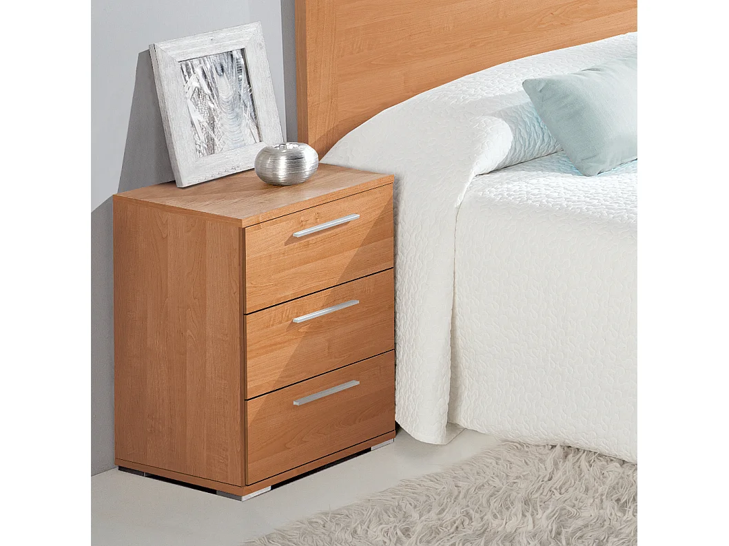 Mesa de cabeceira Class 3 gavetas 63X42X35 Cereja