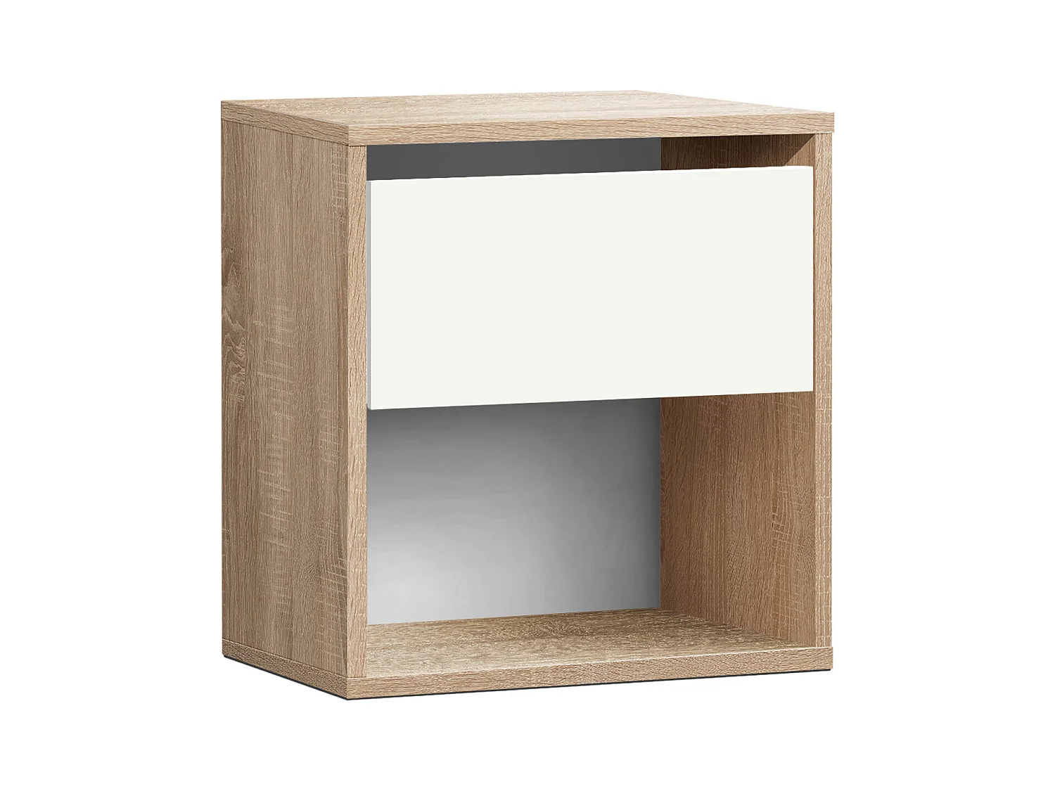Table de nuit Youth avec 1 tiroir 42x40x28 Cambrian-Blanc - Venprodin
