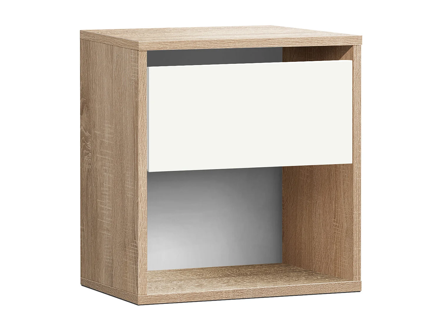 Table de nuit Youth avec 1 tiroir 42x40x28 Cambrian-Blanc - Venprodin