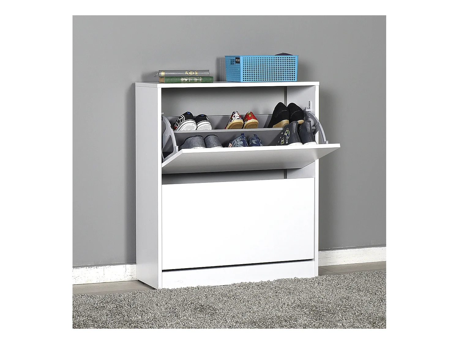 Meuble à chaussures avec 2 portes pliantes 83x73x26 Blanc - Venprodin